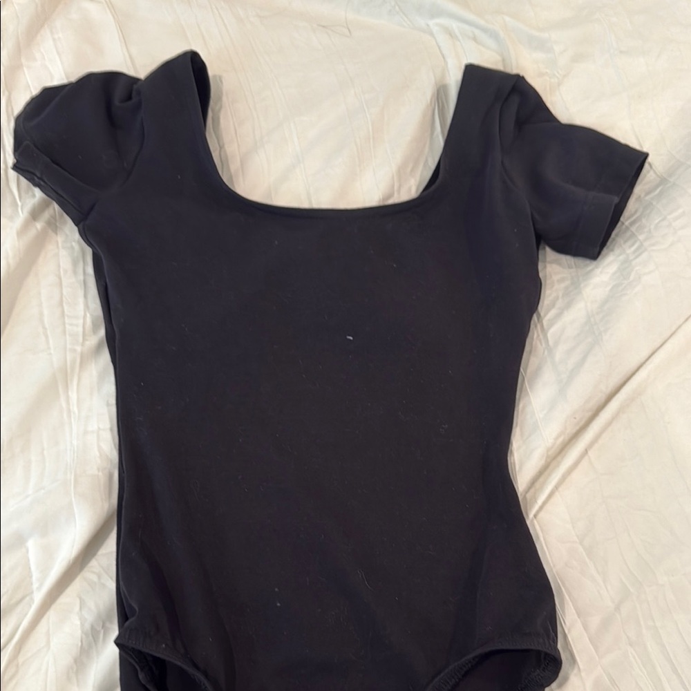Black Short Sleeve Leotard